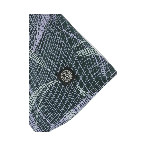 Compass-Patch Abstract-Print Swim Shorts