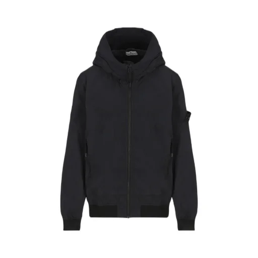 Stone Island Junior Logo Patch Zip-Up Hooded Jacket