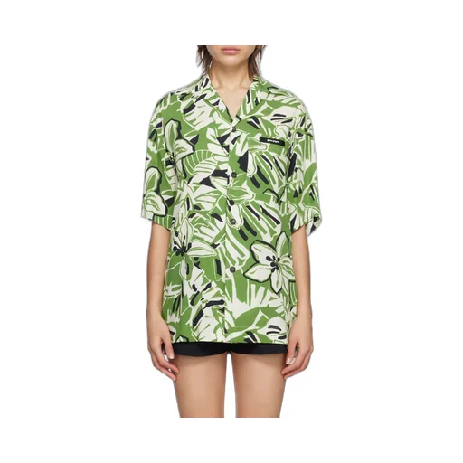 Hibiscus-Print Short-Sleeve Shirt