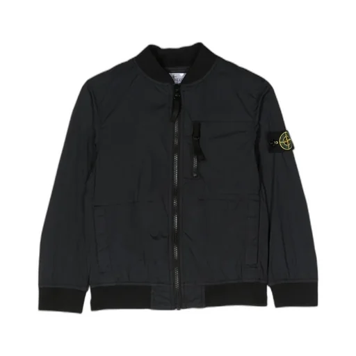 Logo-Patch Zip-Up Bomber Jacket