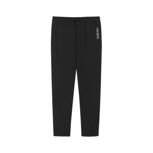 Saint Laurent Logo-Embroidered Drawstring Striped Track Pants