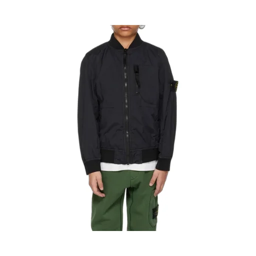 Logo-Patch Zip-Up Bomber Jacket