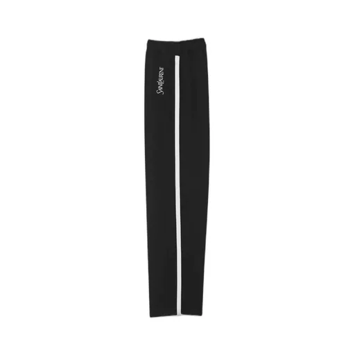 Saint Laurent Logo-Embroidered Drawstring Striped Track Pants