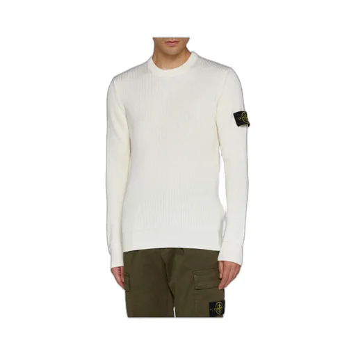 Stone Island Logo Patch Crewneck Knitted Jumper