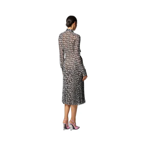 Versace Logo Print Sheer Midi Dress