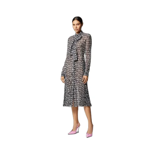 Versace Logo Print Sheer Midi Dress