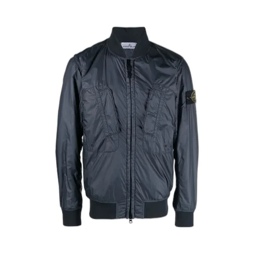 Logo-Patch Zip-Up Bomber Jacket