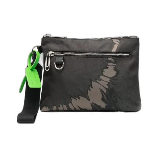 Off-White Logo Printed Zip-Up Clutch Bag
