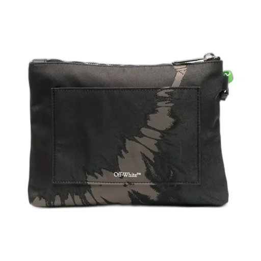 Off-White Logo Printed Zip-Up Clutch Bag