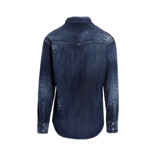 Dsquared2 Logo Patch Buttoned Denim Shirt