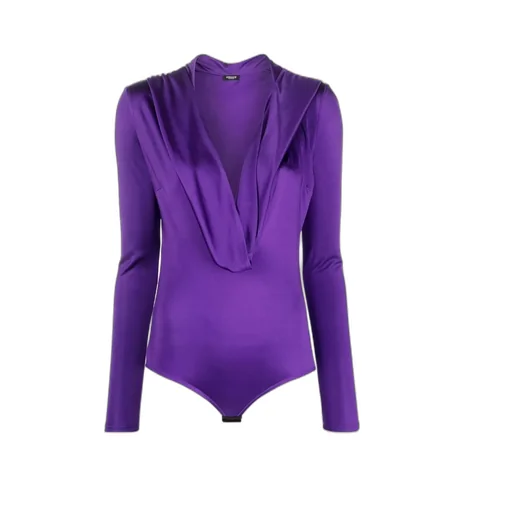 Cowl Neck Long-Sleeve Bodysuit