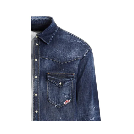 Dsquared2 Logo Patch Buttoned Denim Shirt
