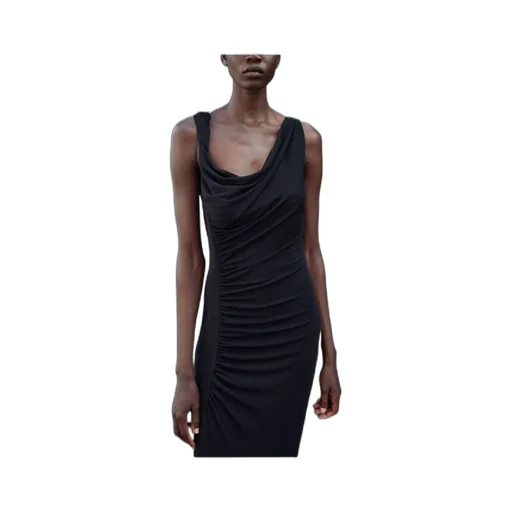 Saint Laurent Draped Sleeveless Dress