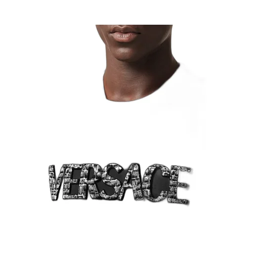 Versace Logo Embroidered Crewneck T-Shirt