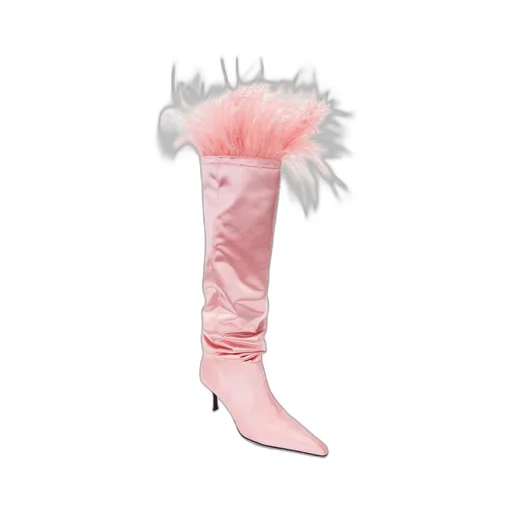 Alexander Wang Viola Feather-Trim Pointed-Toe Boots