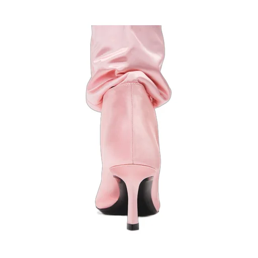 Alexander Wang Viola Feather-Trim Pointed-Toe Boots