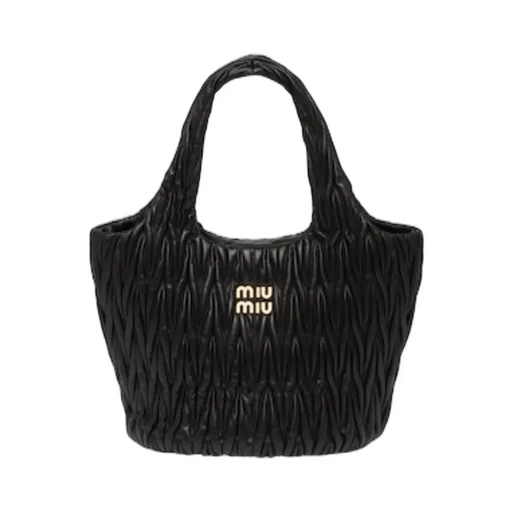 Miu Wander Matelassé Nappa Leather Tote