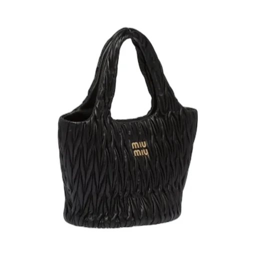 Miu Wander Matelassé Nappa Leather Tote