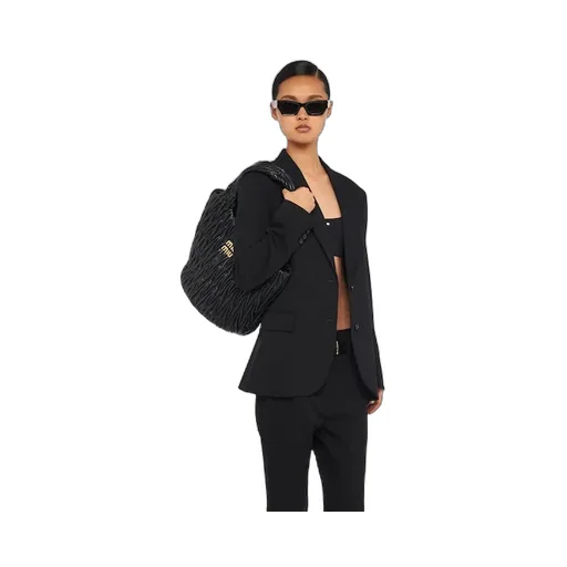 Miu Wander Matelassé Nappa Leather Tote