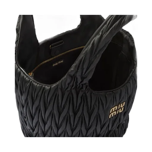 Miu Wander Matelassé Nappa Leather Tote