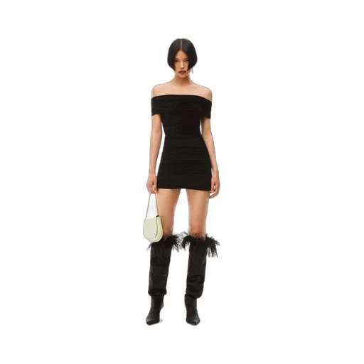 Alexander Wang Viola Feather-Trim Pointed-Toe Boots