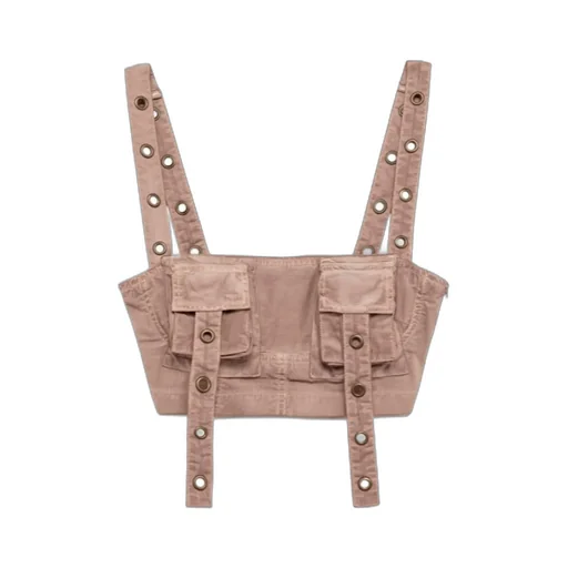Blumarine Cargo-Style Eyelet Detailed Cropped Top