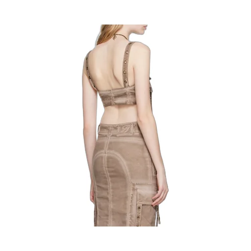 Blumarine Cargo-Style Eyelet Detailed Cropped Top