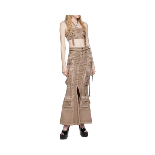 Blumarine Cargo-Style Eyelet Detailed Cropped Top