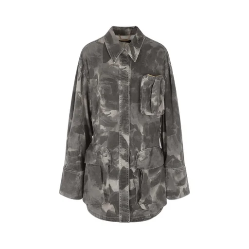 Jean Camouflage-Print Jacket
