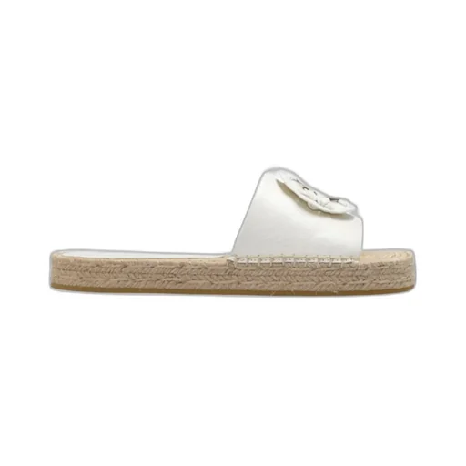 Tory Burch Double T Slip-On Espadrille Slides