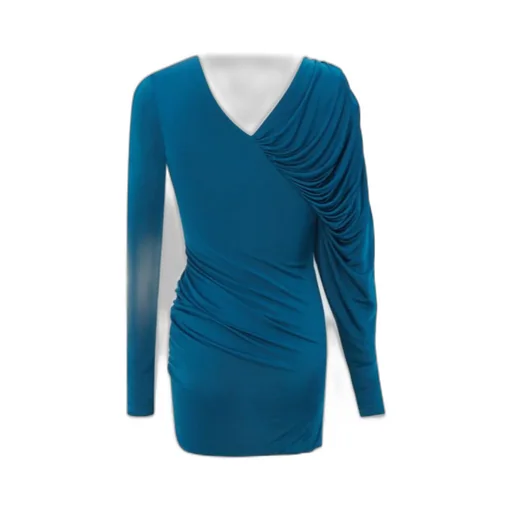 Saint Laurent Draped Long-Sleeved Dress