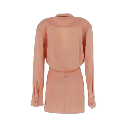 Off-White Buttoned Long-Sleeved Dress