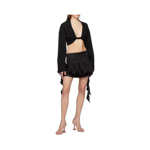 Blumarine Twist Detailed Cropped Long-Sleeved Top