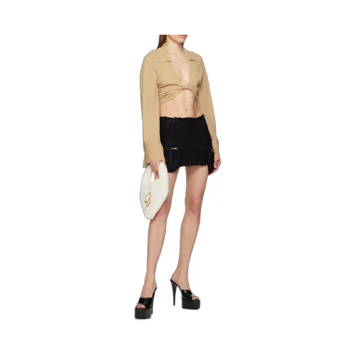 Front-Knot Cropped Shirt