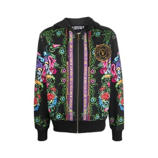 Baroque-Print Cotton Hoodie