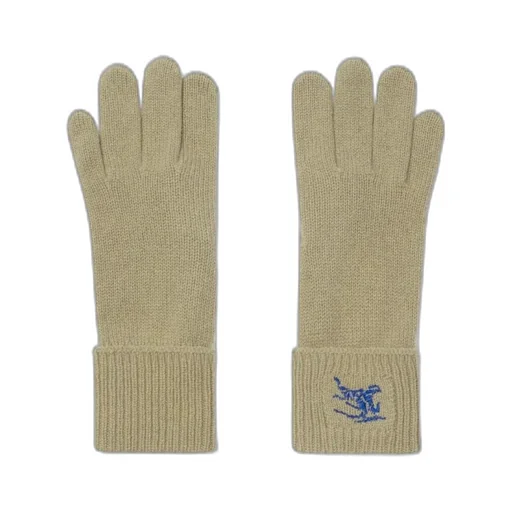 Burberry Equestrian Knight Logo Embroidered Full-Finger Gloves