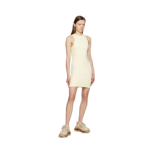 Off-White Sleek Rowing Crewnek Sleeveless Mini Dress
