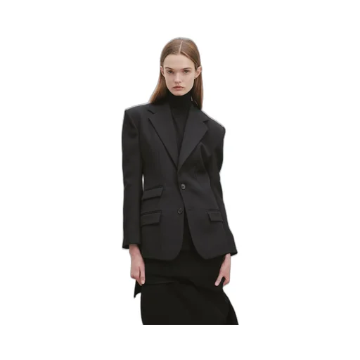 Single-Breasted Wool Suit Jacket