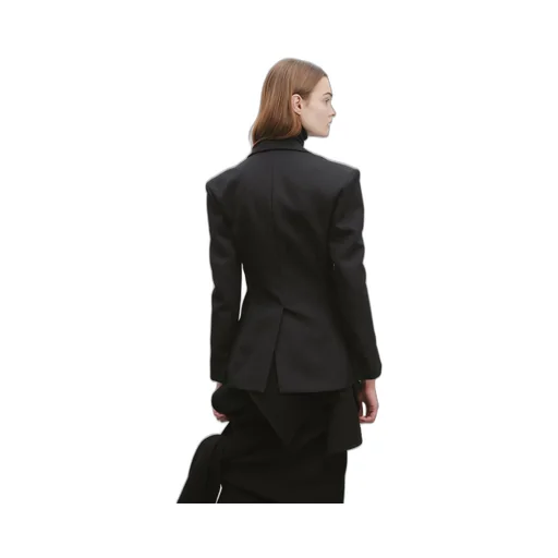 Single-Breasted Wool Suit Jacket
