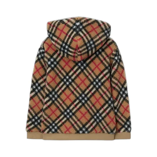 Burberry Kids Checked Zip-Up Fleece Hoodie