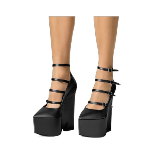 Versace Tempest Strappy Platform Pointed Toe Pumps