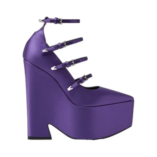 Versace Tempest Strappy Platform Pointed Toe Pumps
