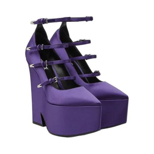 Versace Tempest Strappy Platform Pointed Toe Pumps