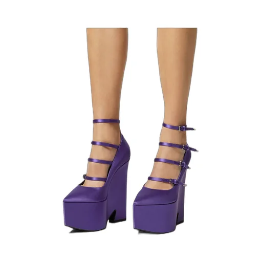 Versace Tempest Strappy Platform Pointed Toe Pumps