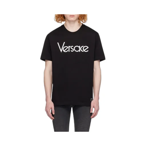 Versace Logo-Embroidered Crewneck T-Shirt