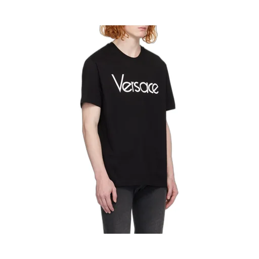 Versace Logo-Embroidered Crewneck T-Shirt