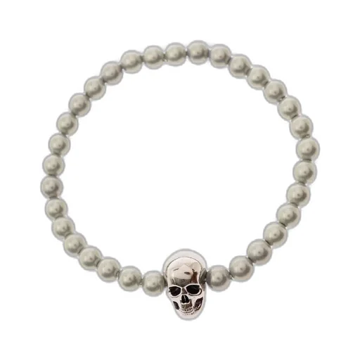 Alexander Mcqueen Skull Charm Stud Embellished Bracelet