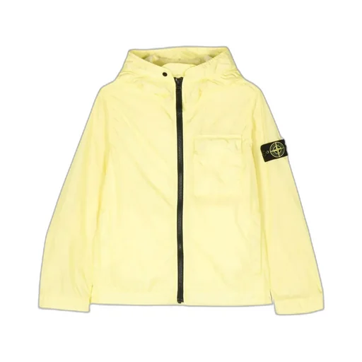 Stone Island Junior Logo Patch Hooded Zipped Jacket