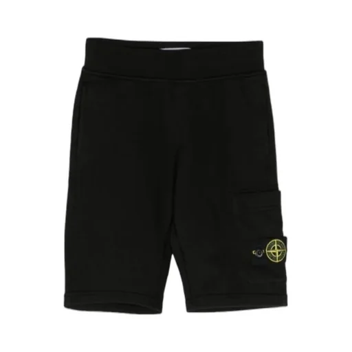Stone Island Junior Compass-Patch Cargo Track Shorts
