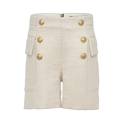 Balmain Kids Embossed Button Knitted Shorts